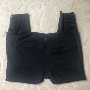 Athleta Black Cropped Crisscross Leggings